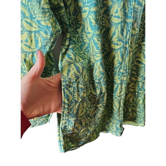 Soft Surroundings Jodi cotton gauze tunic with pockets medium green teal new - Picture 3 of 9